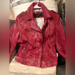 Red Genuine Leather Jacket | Black Rivet Red Leather Jacket